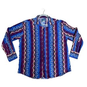 Vintage Wrangler Pearl Snap Tribal/Aztec Pattern Shirt